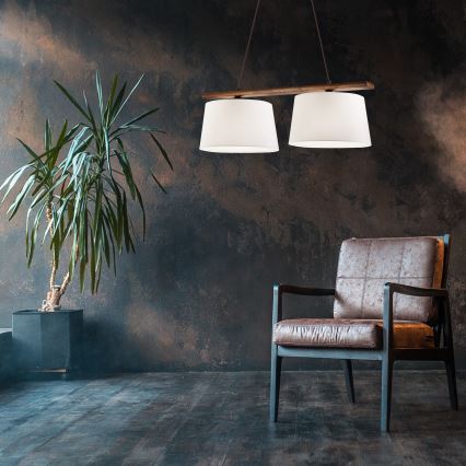 Ljuskrona med textilsladd AIDA 2xE27/60W/230V - FSC certifierade
