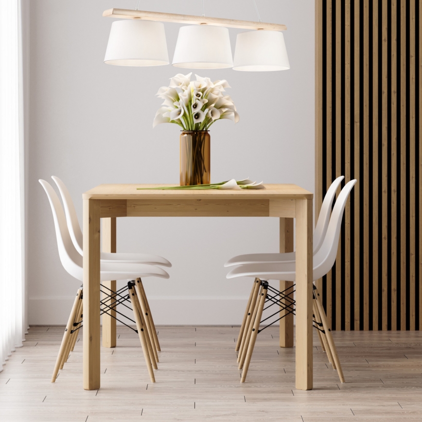 Ljuskrona med textilsladd AIDA 3xE27/60W/230V ek - FSC certifierade