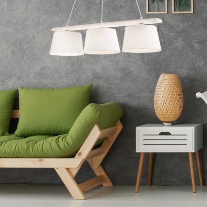 Ljuskrona med textilsladd AIDA 3xE27/60W/230V ek - FSC certifierade