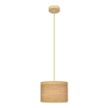 Ljuskrona med textilsladd ALBA 1xE27/15W/230V diameter 20 cm brun