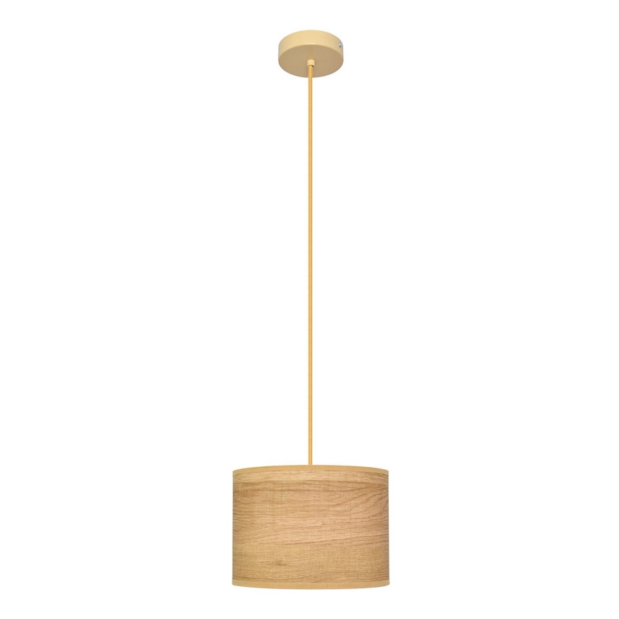 Ljuskrona med textilsladd ALBA 1xE27/15W/230V diameter 20 cm brun