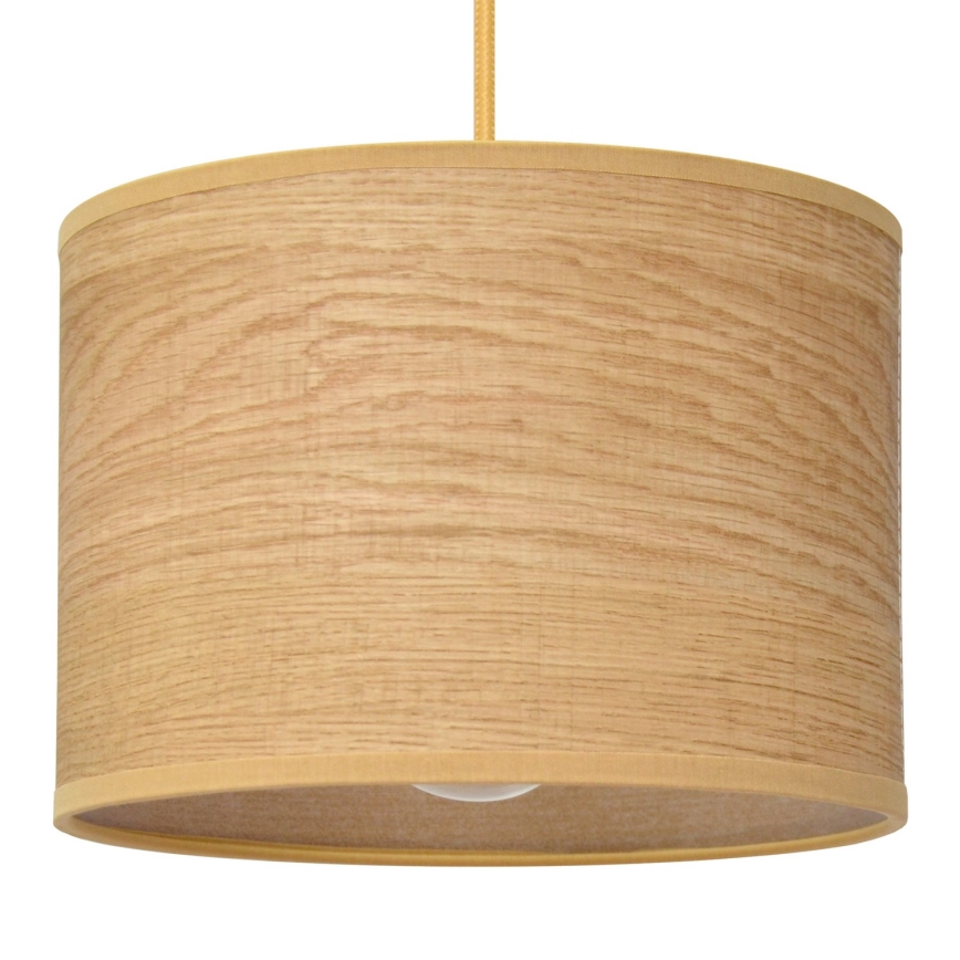 Ljuskrona med textilsladd ALBA 1xE27/15W/230V diameter 20 cm brun