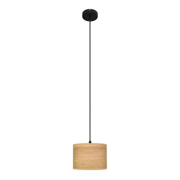 Ljuskrona med textilsladd ALBA 1xE27/15W/230V diameter 20 cm brun/svart