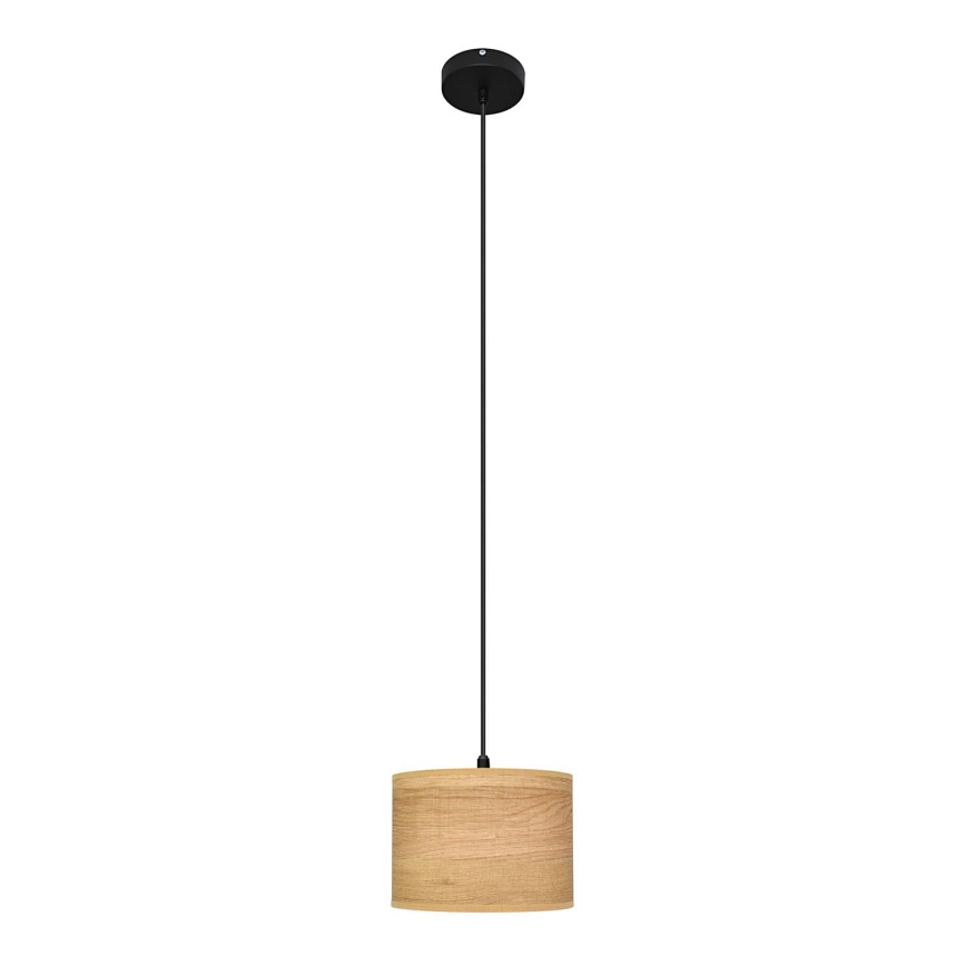 Ljuskrona med textilsladd ALBA 1xE27/15W/230V diameter 20 cm brun/svart