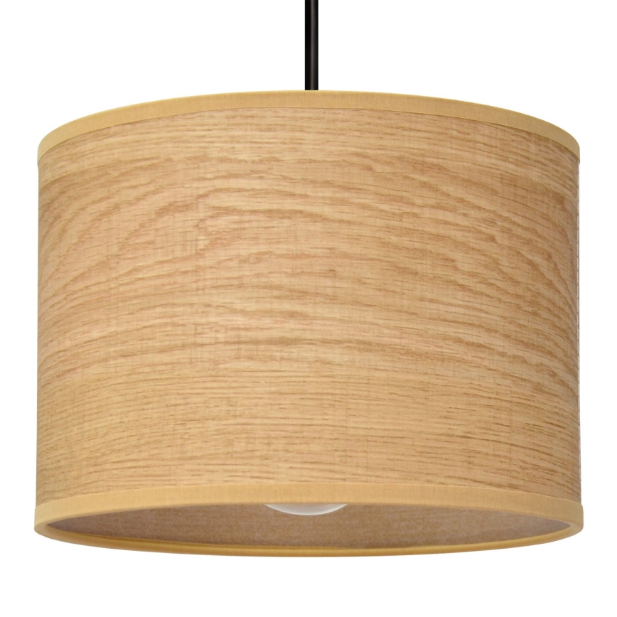 Ljuskrona med textilsladd ALBA 1xE27/15W/230V diameter 20 cm brun/svart