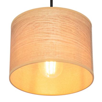 Ljuskrona med textilsladd ALBA 1xE27/15W/230V diameter 20 cm brun/svart