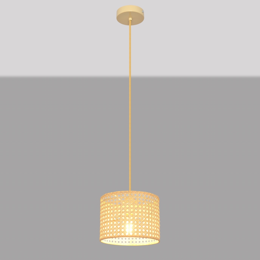 Ljuskrona med textilsladd ALBA 1xE27/15W/230V diameter 20 cm rotting