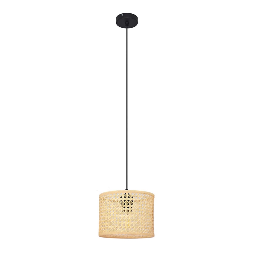 Ljuskrona med textilsladd ALBA 1xE27/15W/230V diameter 20 cm rotting/svart