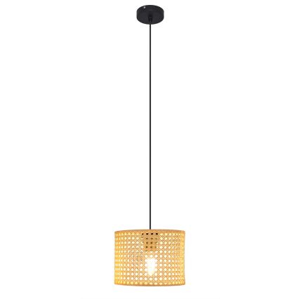 Ljuskrona med textilsladd ALBA 1xE27/15W/230V diameter 20 cm rotting/svart