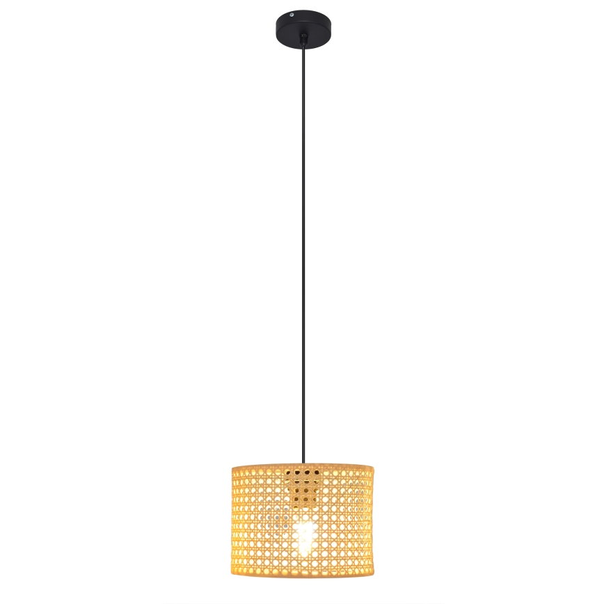 Ljuskrona med textilsladd ALBA 1xE27/15W/230V diameter 20 cm rotting/svart