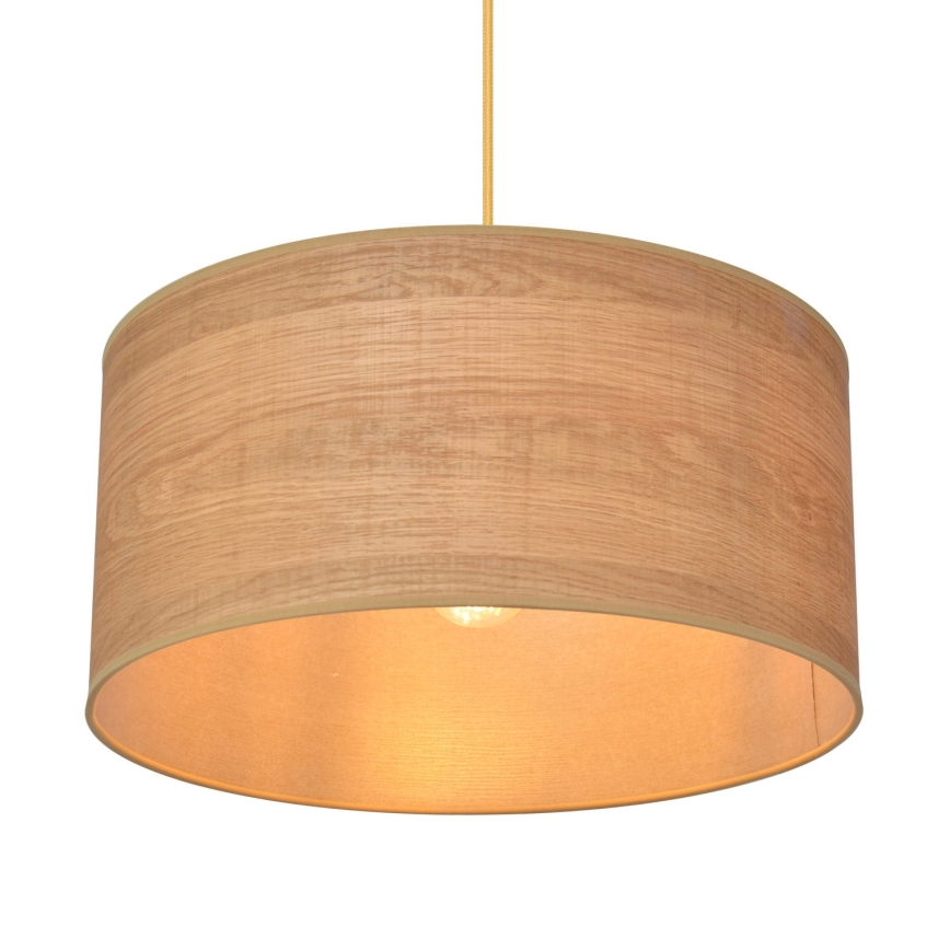 Ljuskrona med textilsladd ALBA 1xE27/15W/230V diameter 40 cm brun