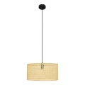 Ljuskrona med textilsladd ALBA 1xE27/15W/230V diameter 40 cm rotting/svart