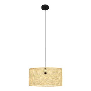 Ljuskrona med textilsladd ALBA 1xE27/15W/230V diameter 40 cm rotting/svart