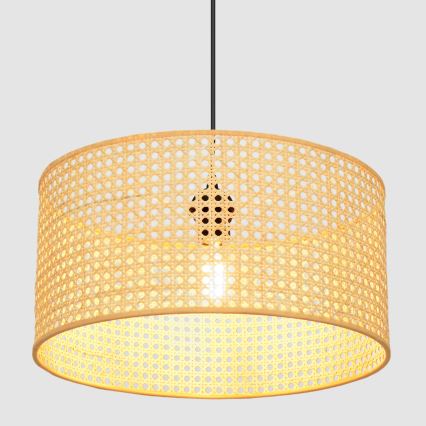 Ljuskrona med textilsladd ALBA 1xE27/15W/230V diameter 40 cm rotting/svart