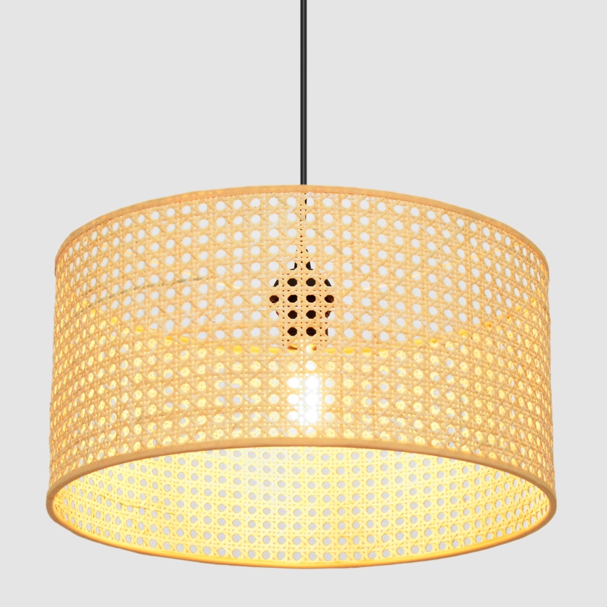 Ljuskrona med textilsladd ALBA 1xE27/15W/230V diameter 40 cm rotting/svart