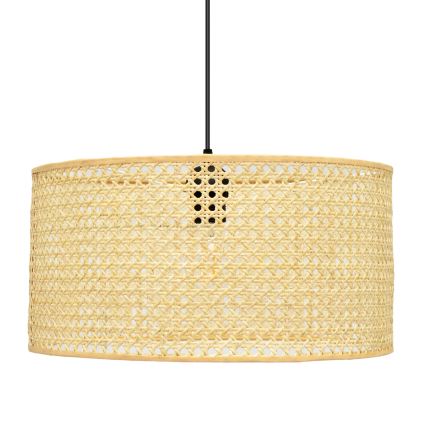 Ljuskrona med textilsladd ALBA 1xE27/15W/230V diameter 40 cm rotting/svart