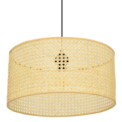 Ljuskrona med textilsladd ALBA 1xE27/15W/230V diameter 40 cm rotting/svart