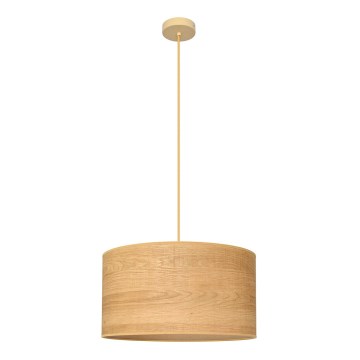 Ljuskrona med textilsladd ALBA 1xE27/15W/230V diameter 45 cm brun