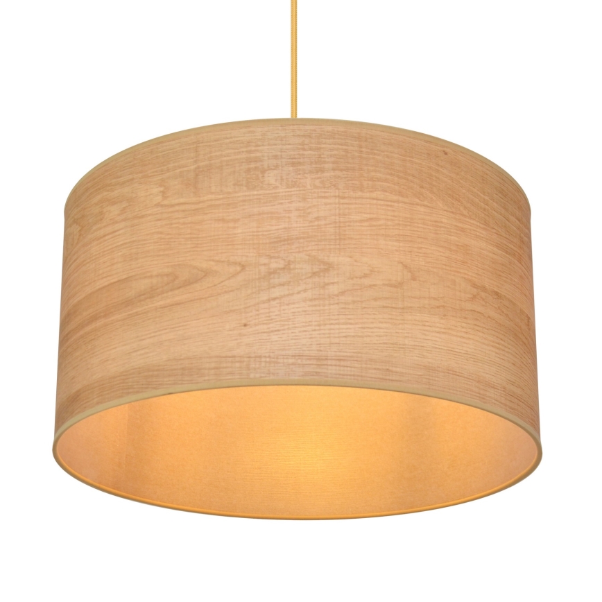 Ljuskrona med textilsladd ALBA 1xE27/15W/230V diameter 45 cm brun