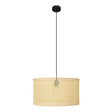 Ljuskrona med textilsladd ALBA 1xE27/15W/230V diameter 45 cm rotting/svart