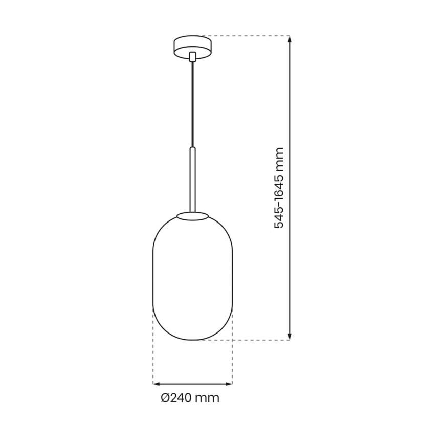 Ljuskrona med textilsladd ALIAS 1xE14/40W/230V diameter 24 cm svart/grå