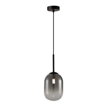 Ljuskrona med textilsladd ALIAS 1xG9/8W/230V diameter 12 cm svart/grå