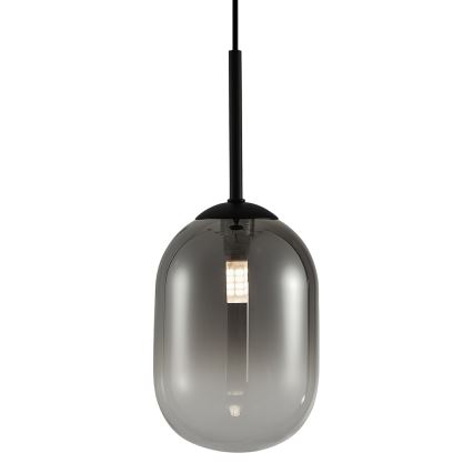 Ljuskrona med textilsladd ALIAS 1xG9/8W/230V diameter 12 cm svart/grå