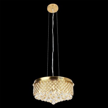 Ljuskrona med textilsladd AMAPOLI 7xG9/28W/230V diameter 45 cm guld