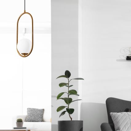 Ljuskrona med textilsladd AMBER 1xG9/5W/230V 140 cm