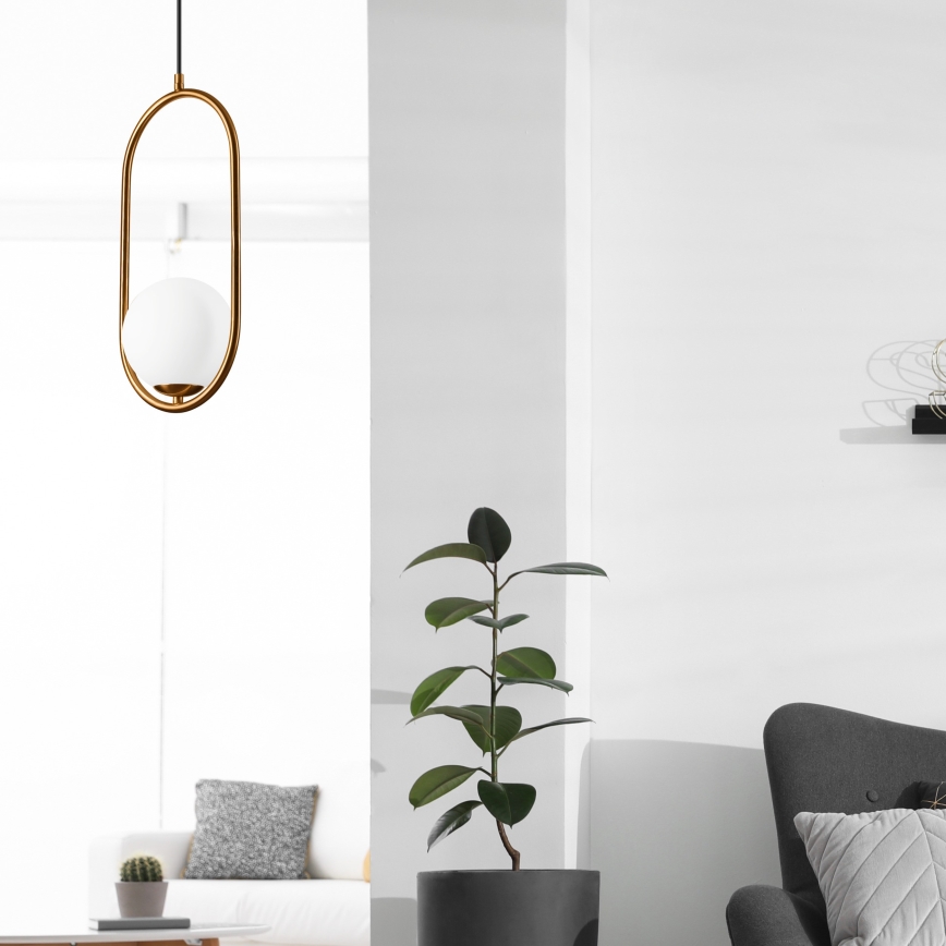 Ljuskrona med textilsladd AMBER 1xG9/5W/230V 140 cm
