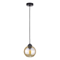 Ljuskrona med textilsladd AMBRE BLACK 1xE27/60W/230V