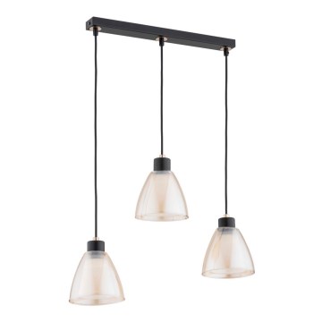 Ljuskrona med textilsladd ANION 3xE27/60W/230V