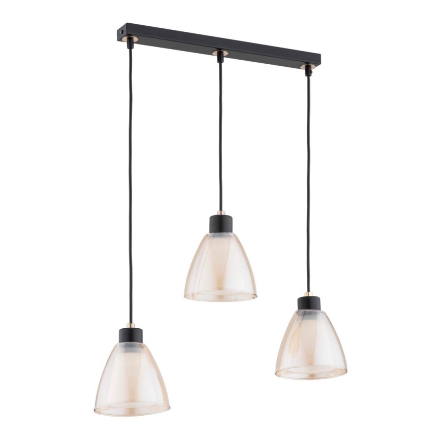 Ljuskrona med textilsladd ANION 3xE27/60W/230V