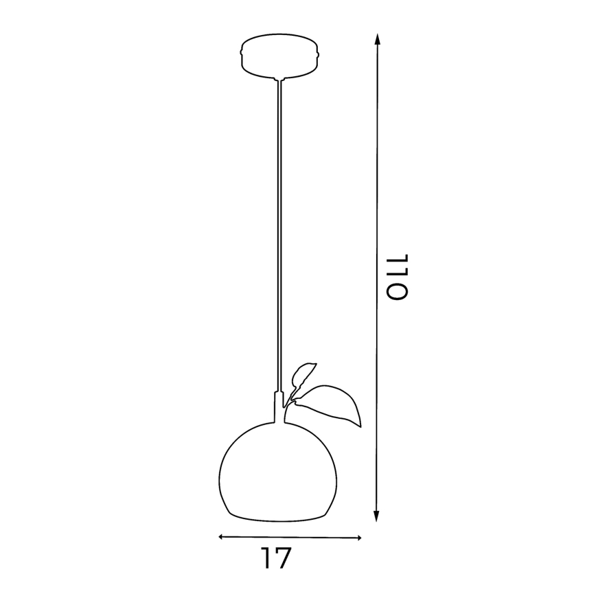 Ljuskrona med textilsladd APPLE 1xE27/15W/230V röd