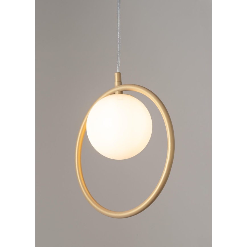 Ljuskrona med textilsladd AQUA 1xG9/12W/230V guld