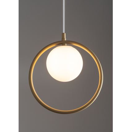 Ljuskrona med textilsladd AQUA 1xG9/12W/230V guld