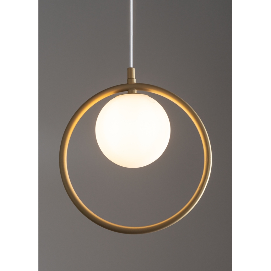 Ljuskrona med textilsladd AQUA 1xG9/12W/230V guld