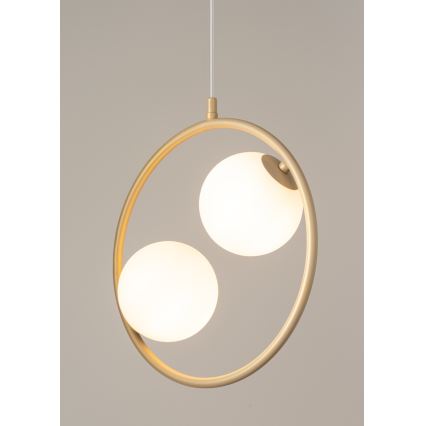 Ljuskrona med textilsladd AQUA 2xG9/12W/230V guld