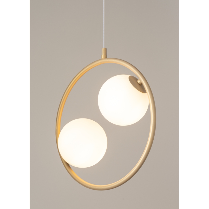 Ljuskrona med textilsladd AQUA 2xG9/12W/230V guld