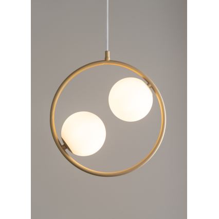 Ljuskrona med textilsladd AQUA 2xG9/12W/230V guld