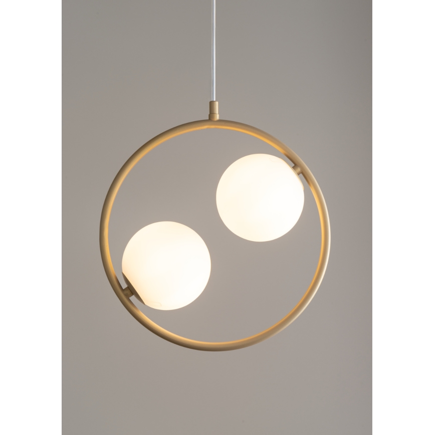 Ljuskrona med textilsladd AQUA 2xG9/12W/230V guld