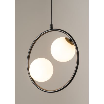 Ljuskrona med textilsladd AQUA 2xG9/12W/230V svart