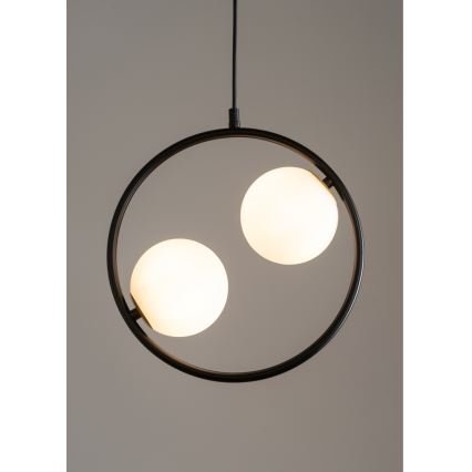 Ljuskrona med textilsladd AQUA 2xG9/12W/230V svart
