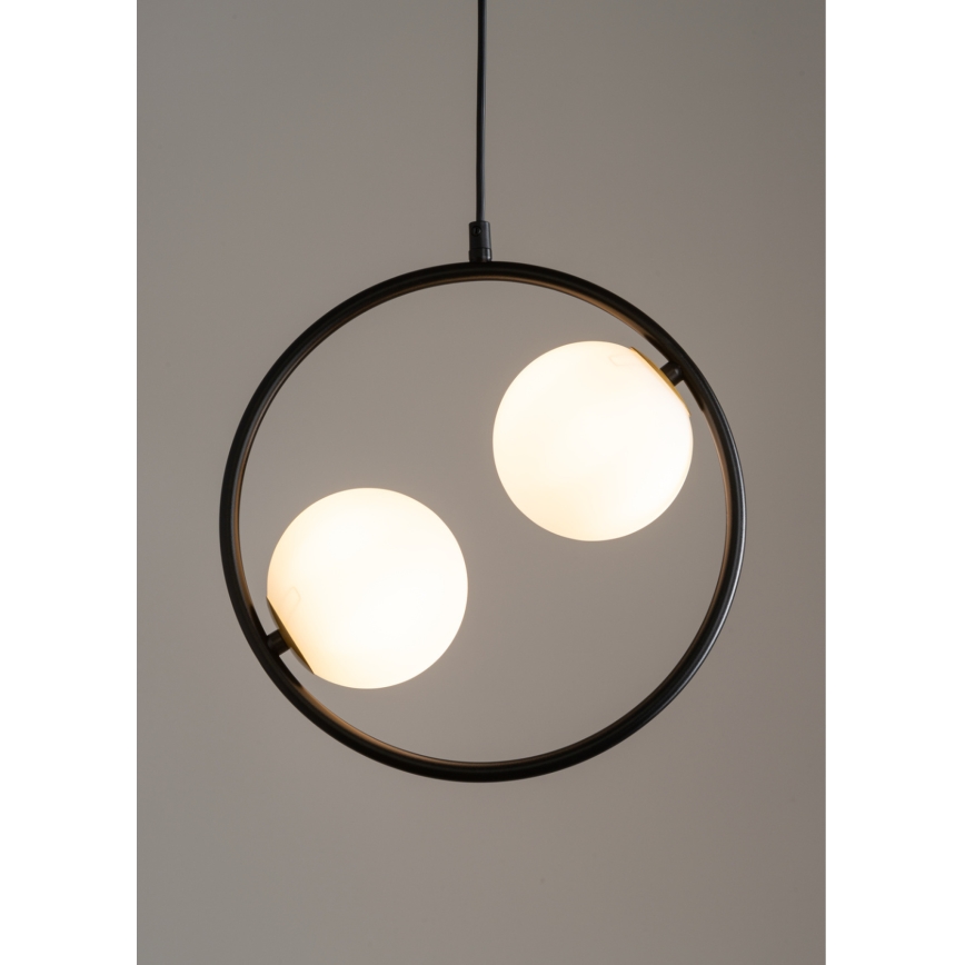 Ljuskrona med textilsladd AQUA 2xG9/12W/230V svart