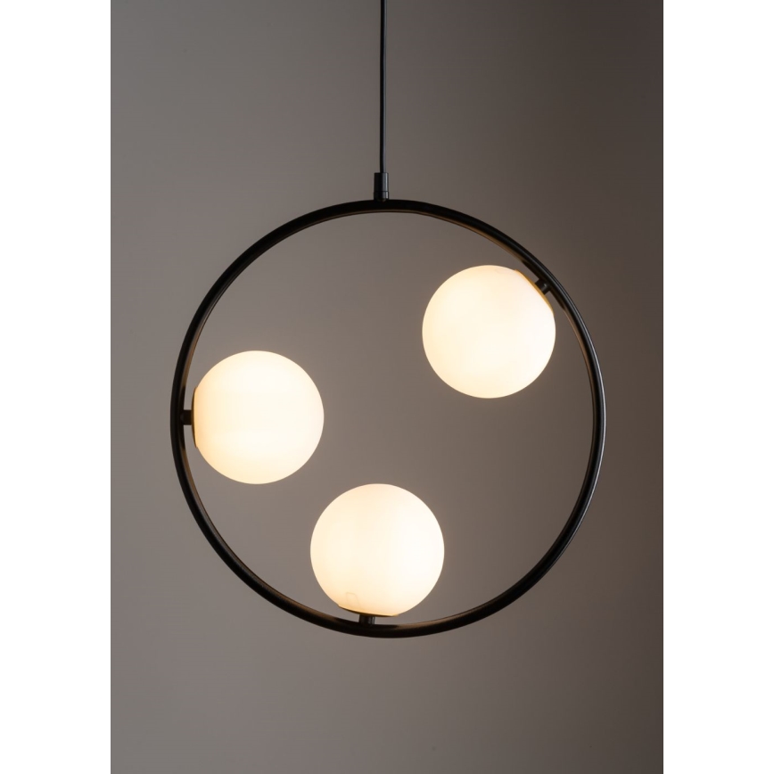 Ljuskrona med textilsladd AQUA 3xG9/12W/230V svart