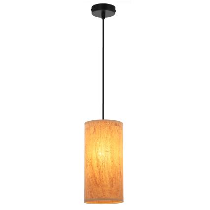 Ljuskrona med textilsladd ARAGONA 1xE27/60W/230V brun