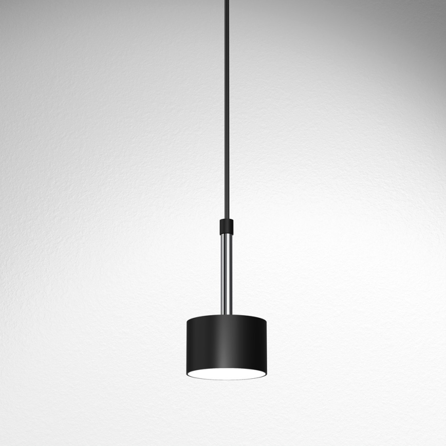 Ljuskrona med textilsladd ARENA 1xGX53/11W/230V svart/skinande krom