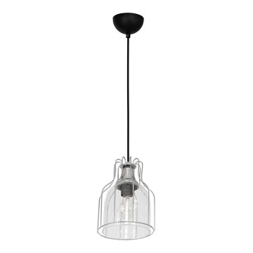 Ljuskrona med textilsladd ARIA 1xE27/60W/230V silver