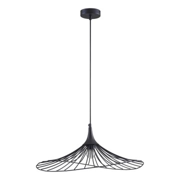 Ljuskrona med textilsladd ARIELLE 1xE27/20W/230V diameter 50 cm svart
