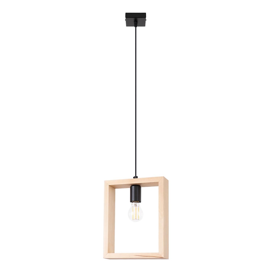 Ljuskrona med textilsladd ARIES 1xE27/15W/230V bok/beige